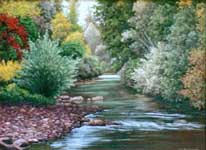 Oil painting of San Lorenzo River.