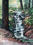 Oil painting of Myers Creek Falls.