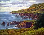 Oil painting of Big Sur, South.
