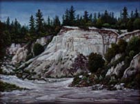 Oil painting of Scotts Valley sandbank.