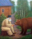 St. Seraphim feeding the bear.