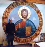 Fr. Luke with Icon of The Pantokrator